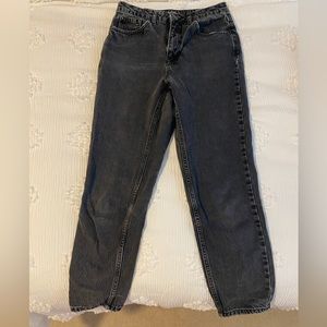 Topshop Moto Mom Jeans Washed Black